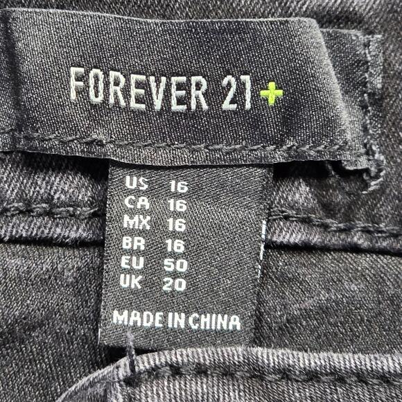 Forever21+ Black Jeans Stretch Skinny Classic Denim Women Plus Size 16 High Rise - Picture 3 of 6